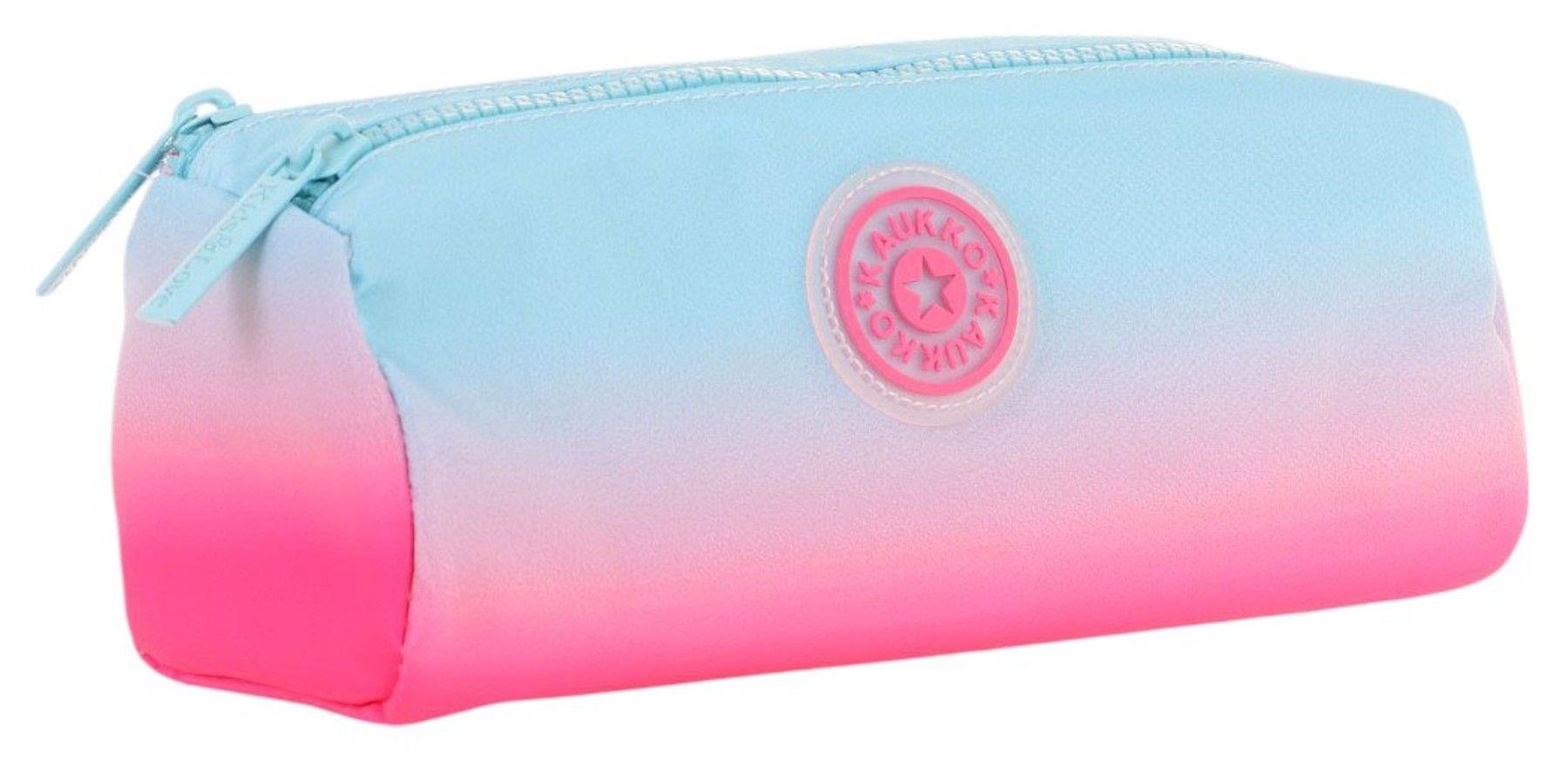 Kaukko İki Bölmeli Kız Çocuk Okul Kalem Çantası - Mavi Pembe - K2708