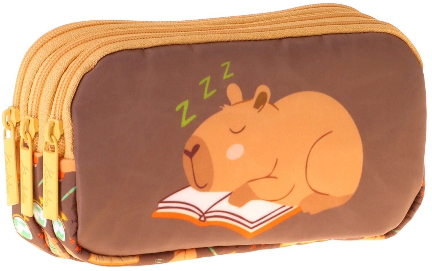 Kaukko Kids Clever Baskılı Kahverengi Erkek Çocuk Okul Kalemliği Kalem Çantası - L5386