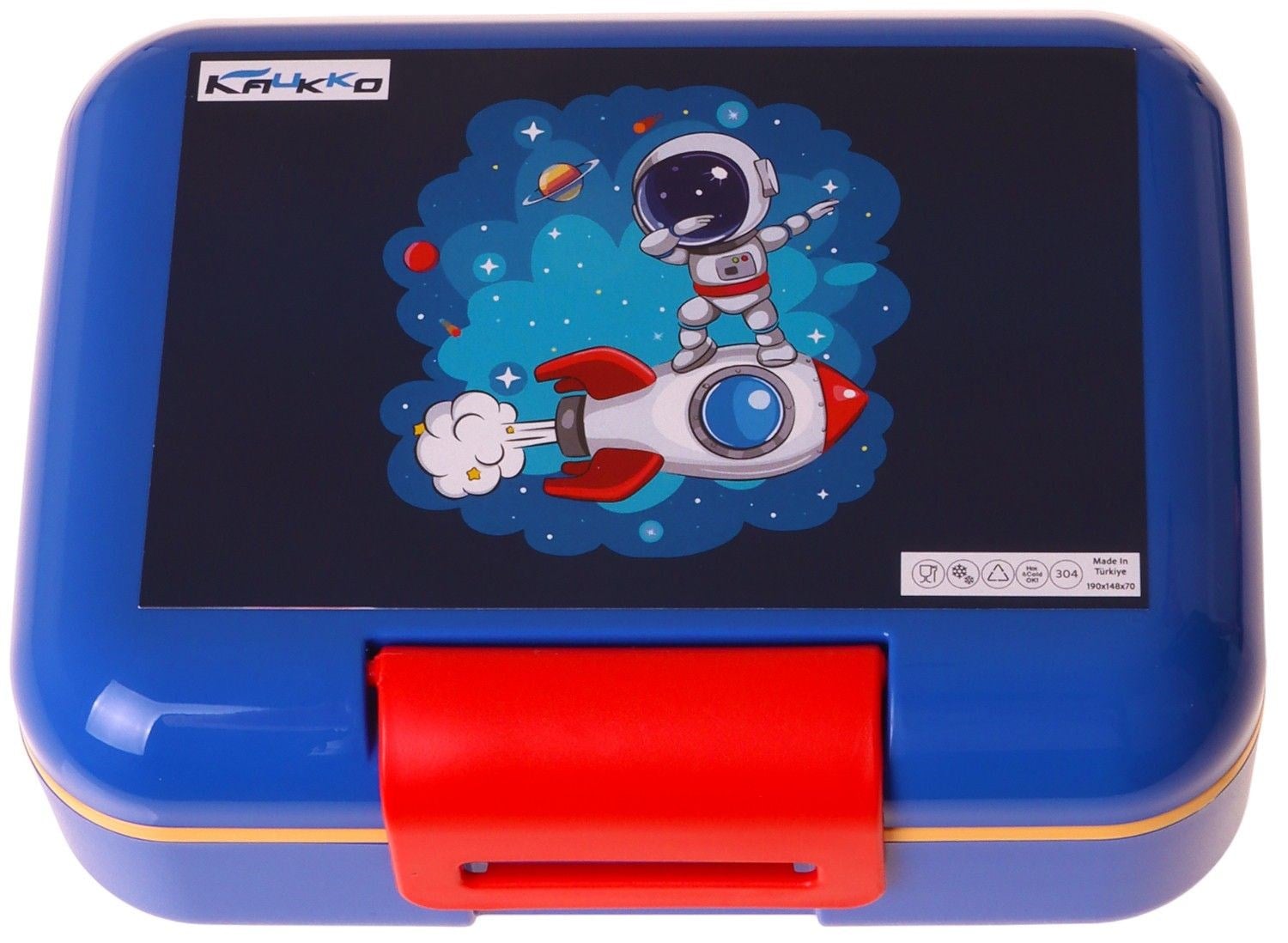 Kaukko Kids Erkek Çocuk Astronot Baskılı Lacivert Çift Katlı Beslenme Kabı - L5368