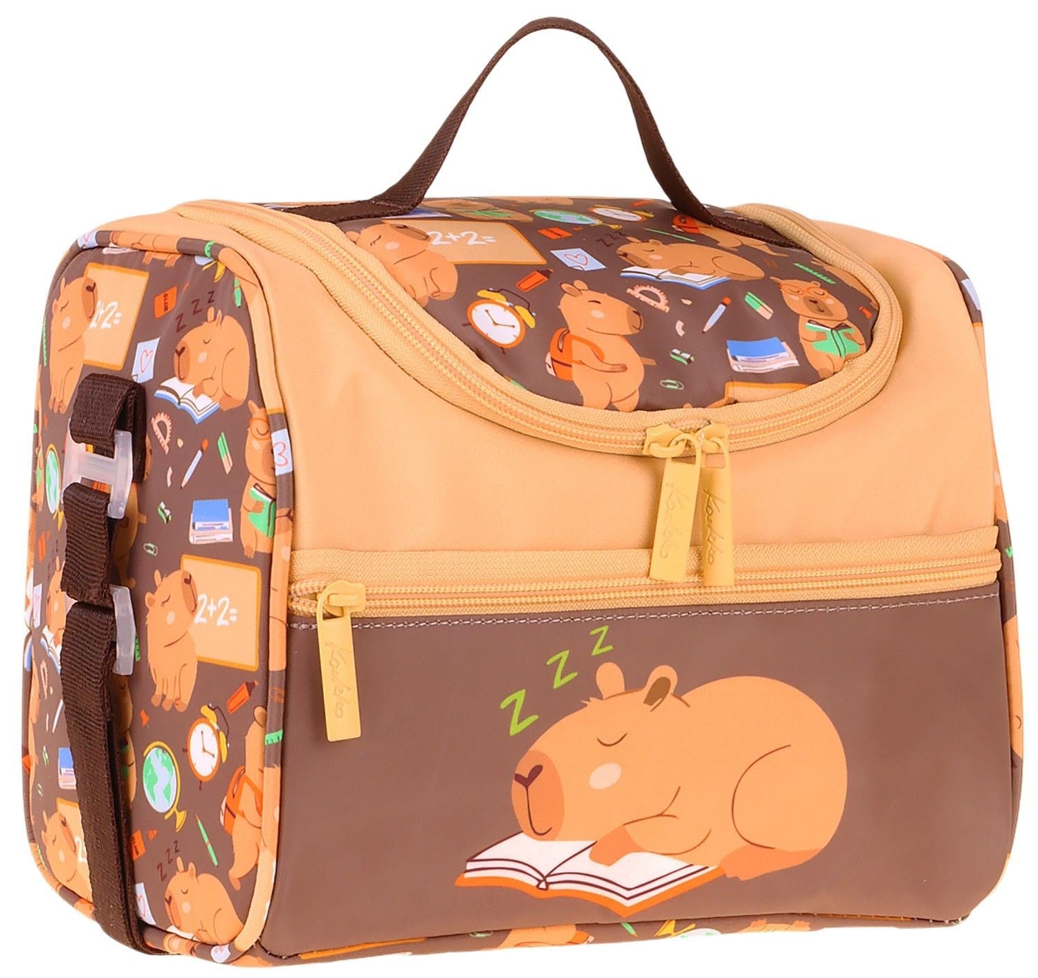 Kaukko Kids Erkek Çocuk Clever Baskılı Isı Yalıtımlı Okul Beslenme Çantası (Kahverengi) - L5385