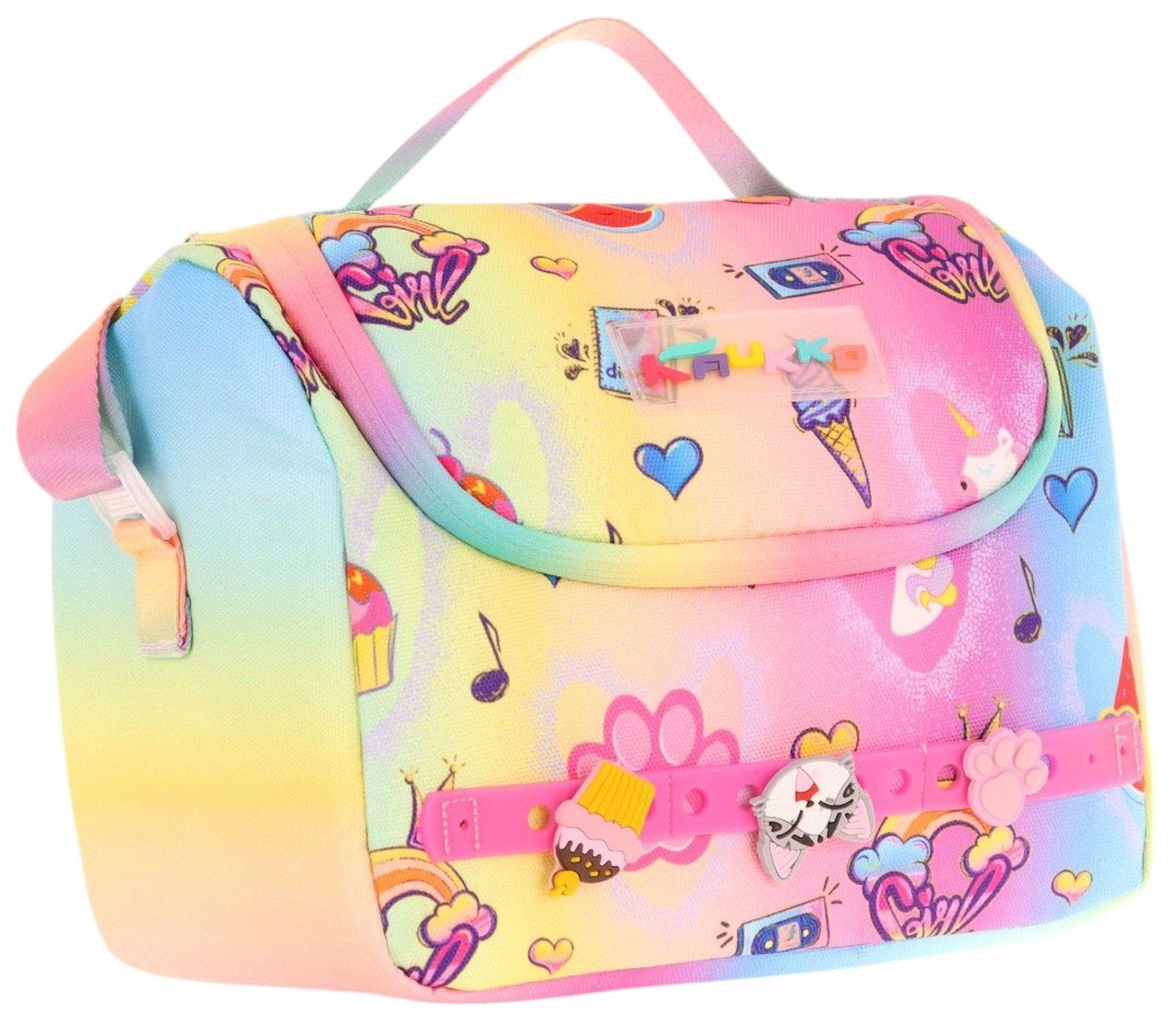 Kaukko Kids Isı Yalıtımlı, Silikon Aksesuarlı Beslenme Çantası - Mavi Sarı - Kız Çocuk - L7244