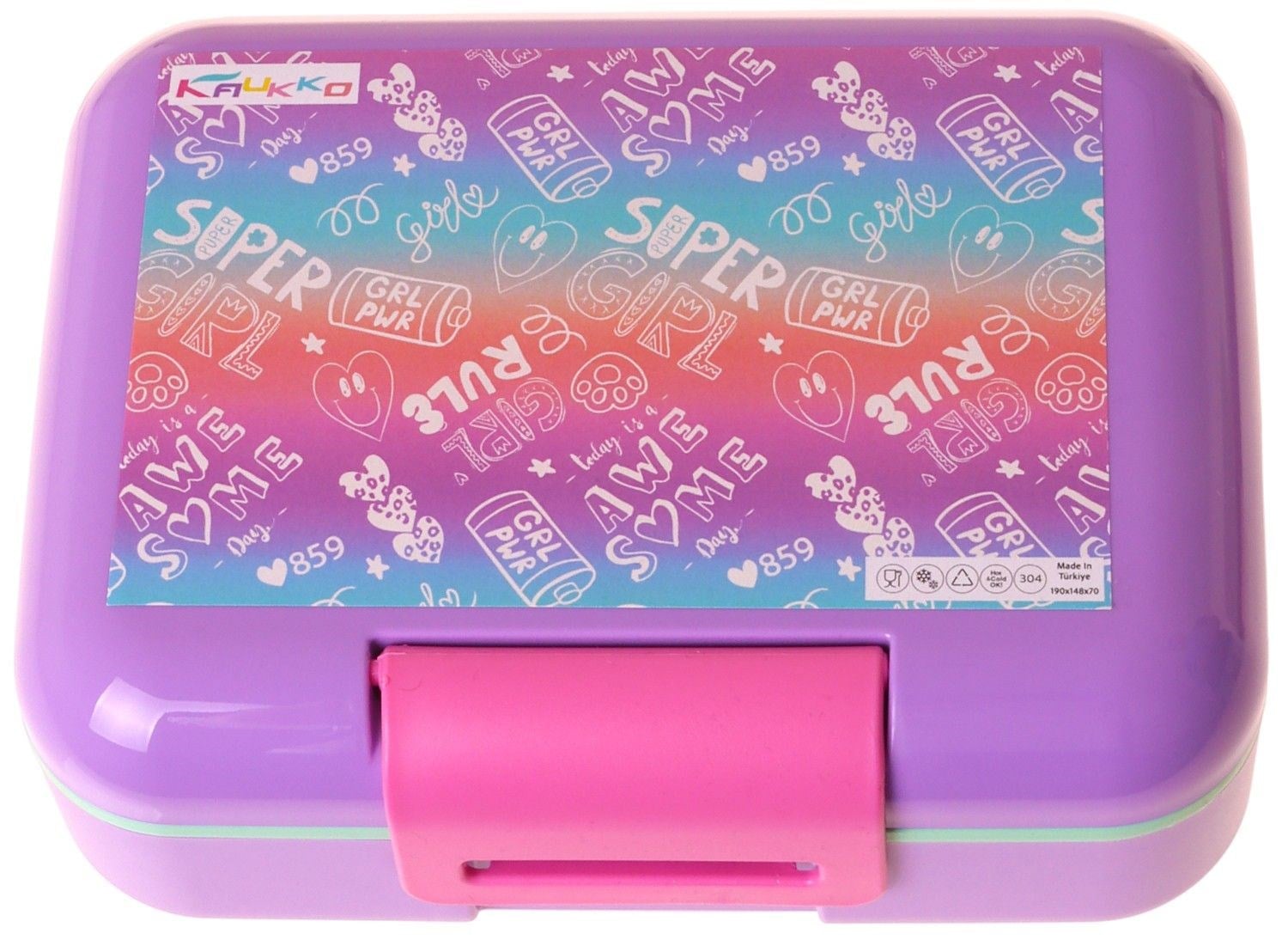 Kaukko Kids Kız Çocuk Renk Geçişli Lila Çift Katlı Beslenme Kabı - L5352