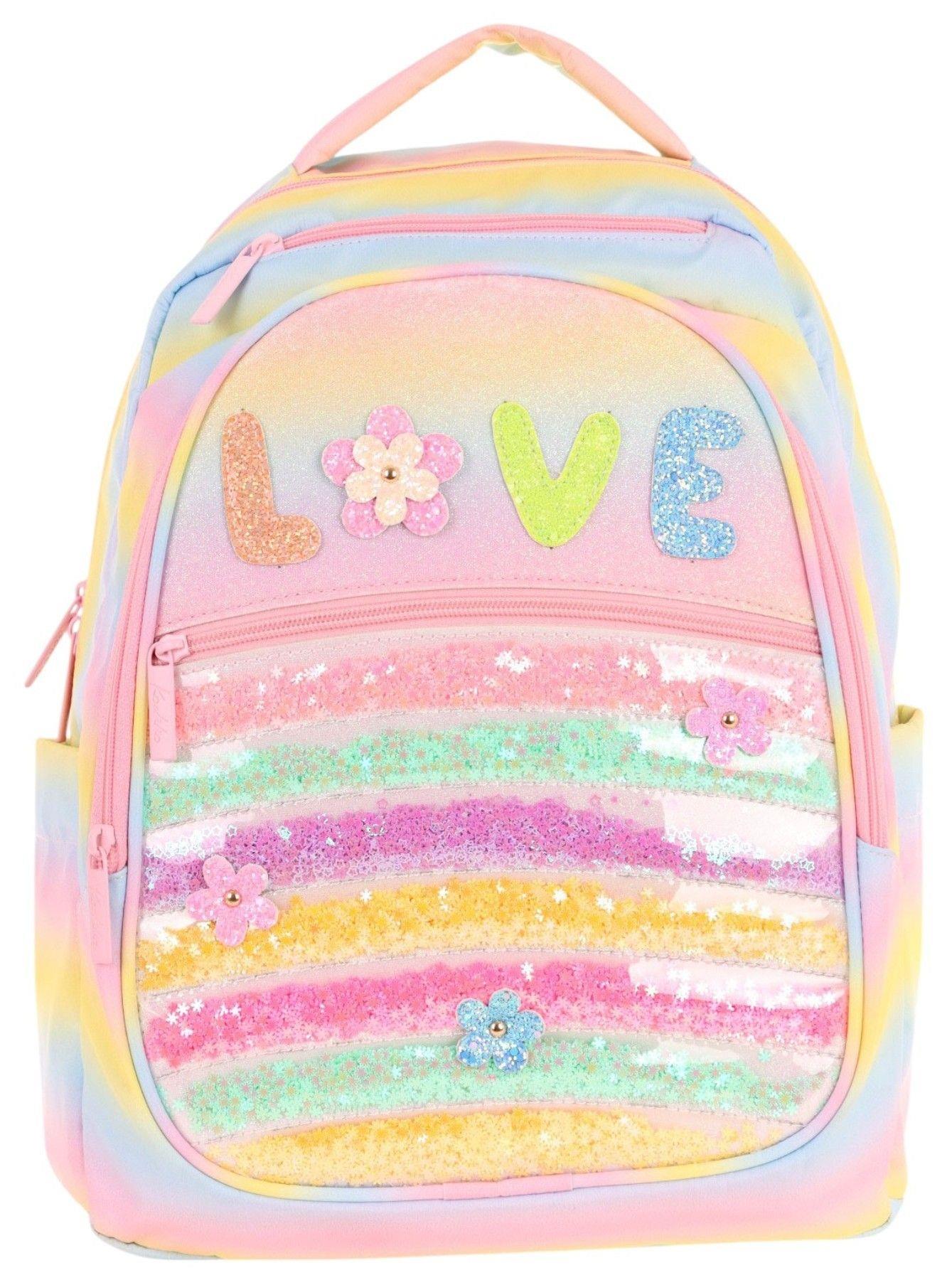 Kaukko Kids Simli Pullu Love Baskılı Kız Çocuk Dört Bölmeli Okul Çantası - L5214