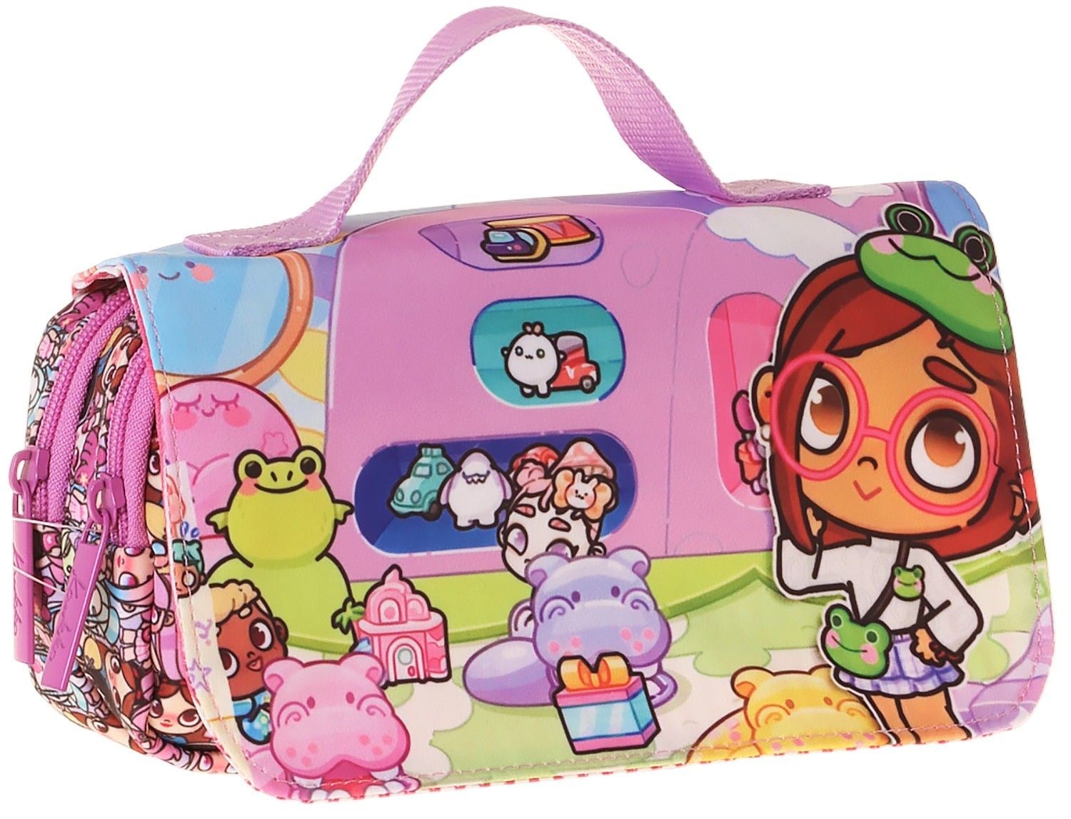 Kaukko Kids Taşıma Askılı Kız Çocuk Nagy Baskılı Şık Kalem Çantası (Pembe) - L5335