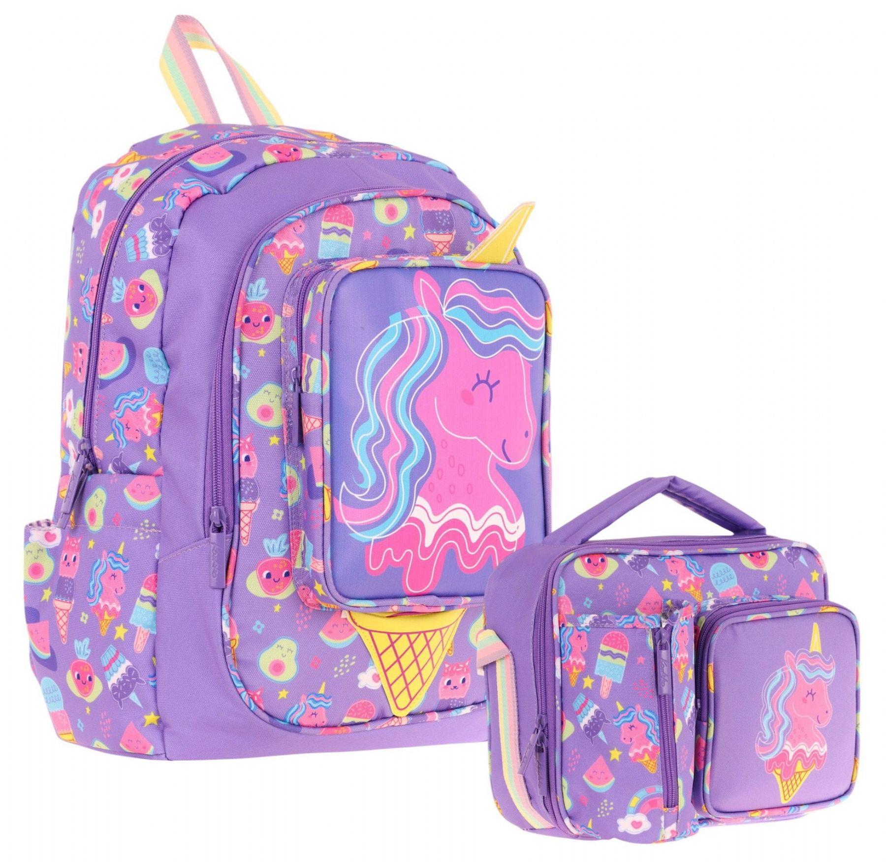 Kaukko Kids Unicorn Detaylı Okul Çantası (L5224) ve Thermo Beslenme Çantası (L7224) Seti - Kız Çocuk