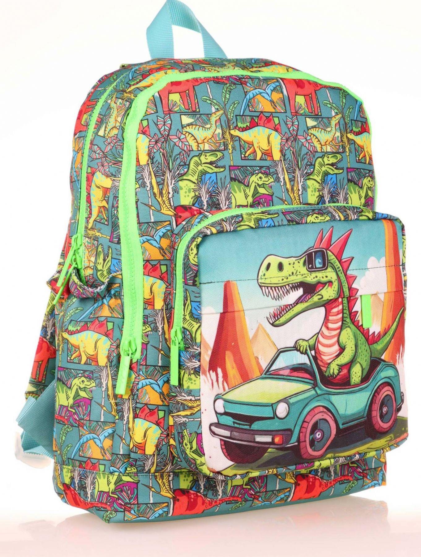 Kaukko Kids Yeşil Sevimli Dinazor Erkek Çocuk Okul Sırt Çantası
