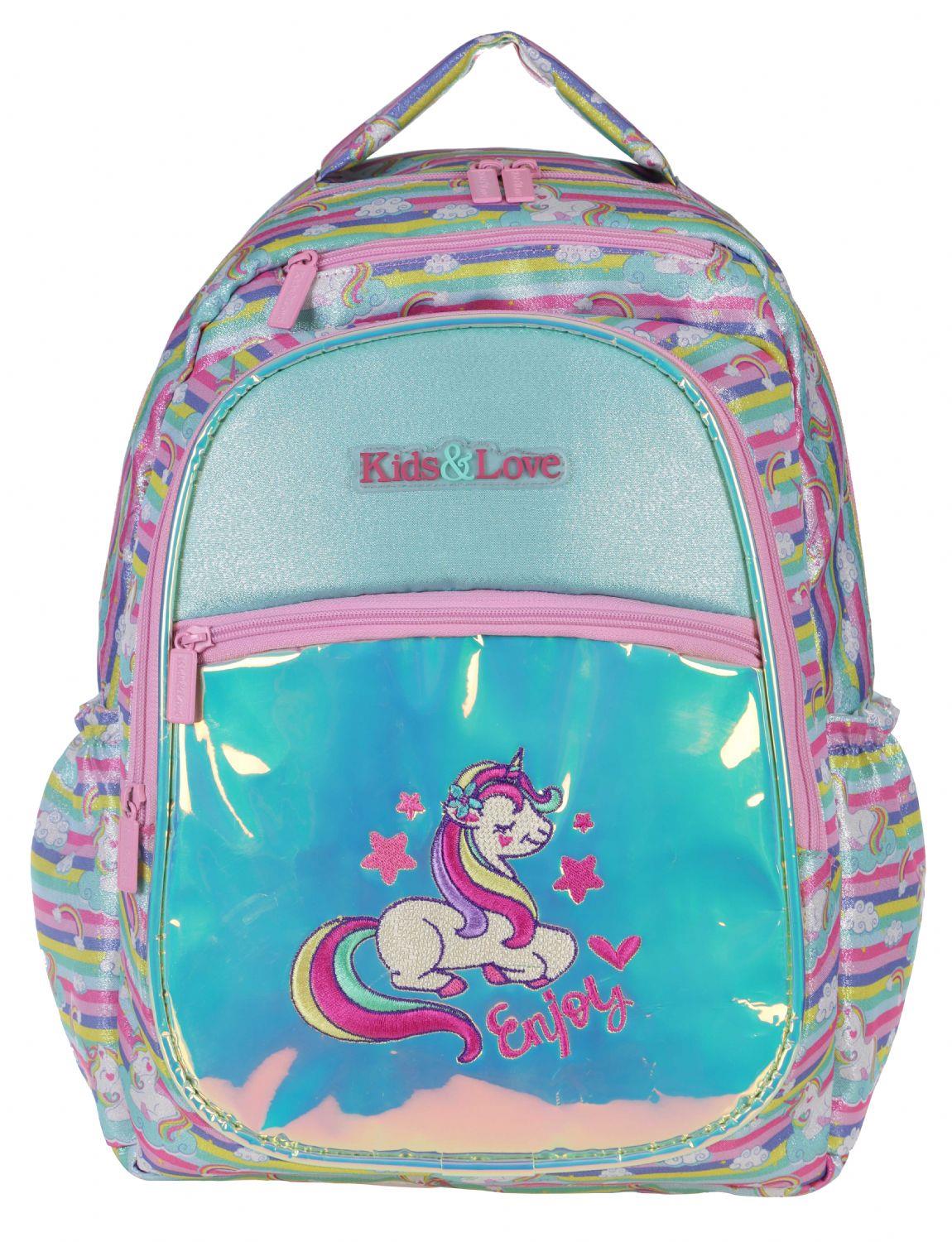Kaukko Kids&Love  Aynalı Simli İlkokul Sırt Çantası
