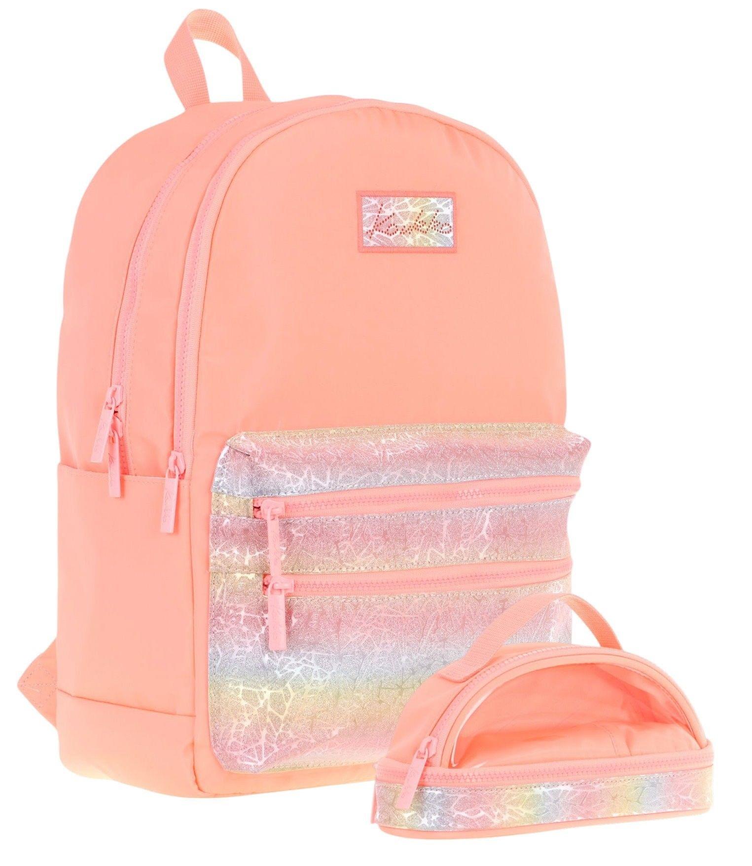 Kaukko Magic Dreams Okul Sırt Çantası ve Şeffaf Kalem Çantası Seti - Kız Çocuk - Somon