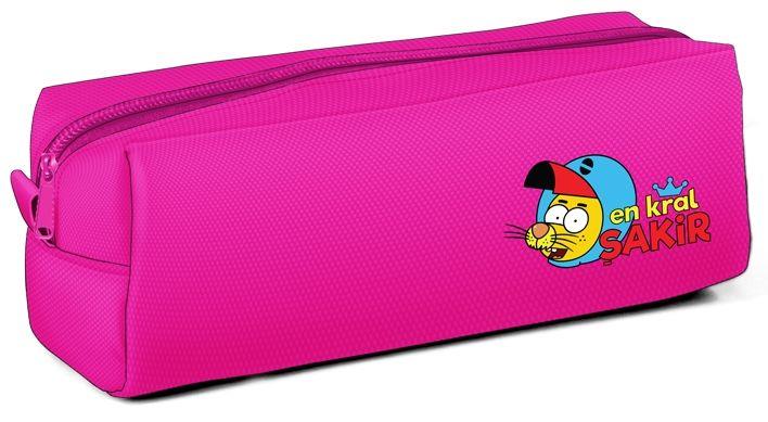 Kral Şakir Tek Bölmeli Pembe Kalem Çantası