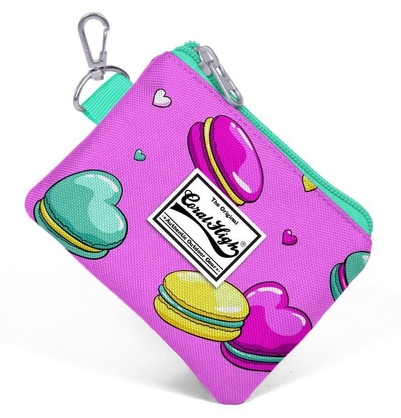 Makaron Desenli Bozuk Para Çantası - Pembe