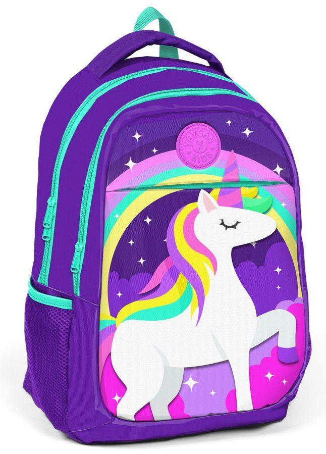 Mor Unicorn Kız Çocuk İlk ve Orta Okul Çantası