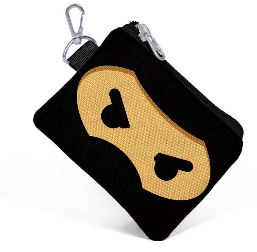 Ninja Desenli Bozuk Para Çantası - Siyah