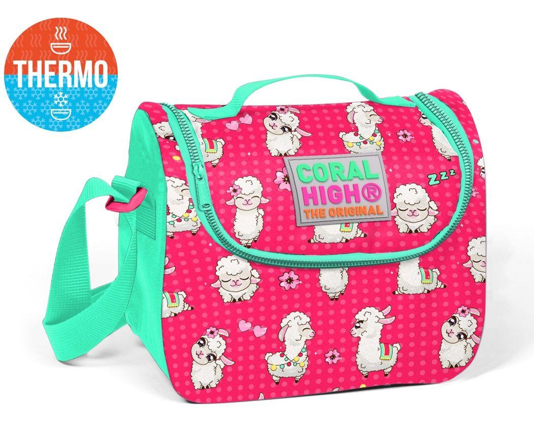 Pembe Lama Desenli Termoslu Beslenme Çantası - Kız Çocuk