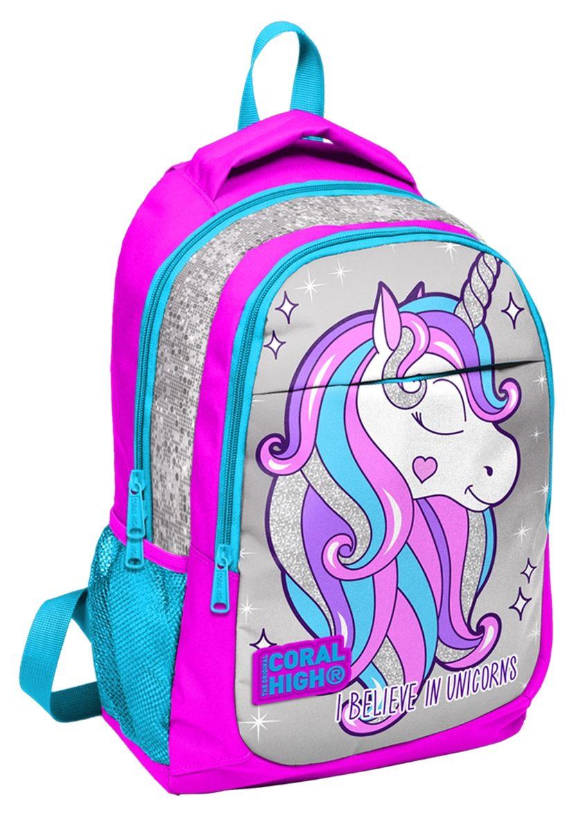 Pembe Mavi Unicorn Baskılı ilkokul Ortaokul Sırt Çantası