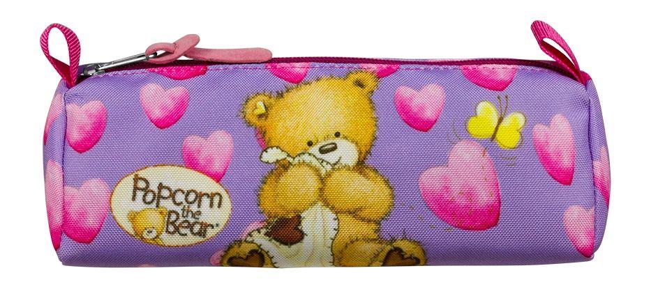 Popcorn The Bear Kalp Baskılı Kalem Çantası