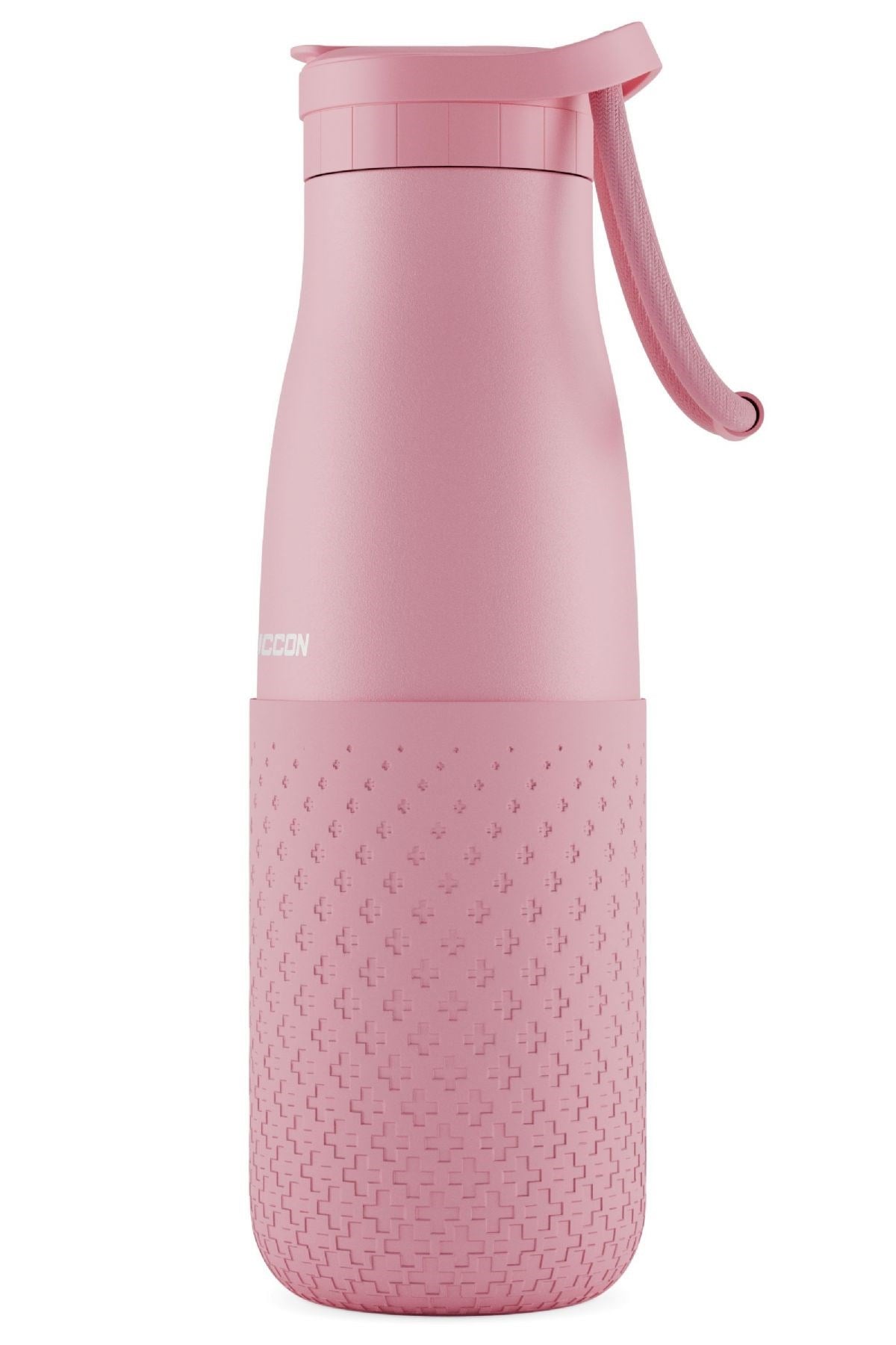 Puccon 500 ml Pipetli Pembe Çelik Matara/Termos - Silikon Gövdeli (Plus) - 50010