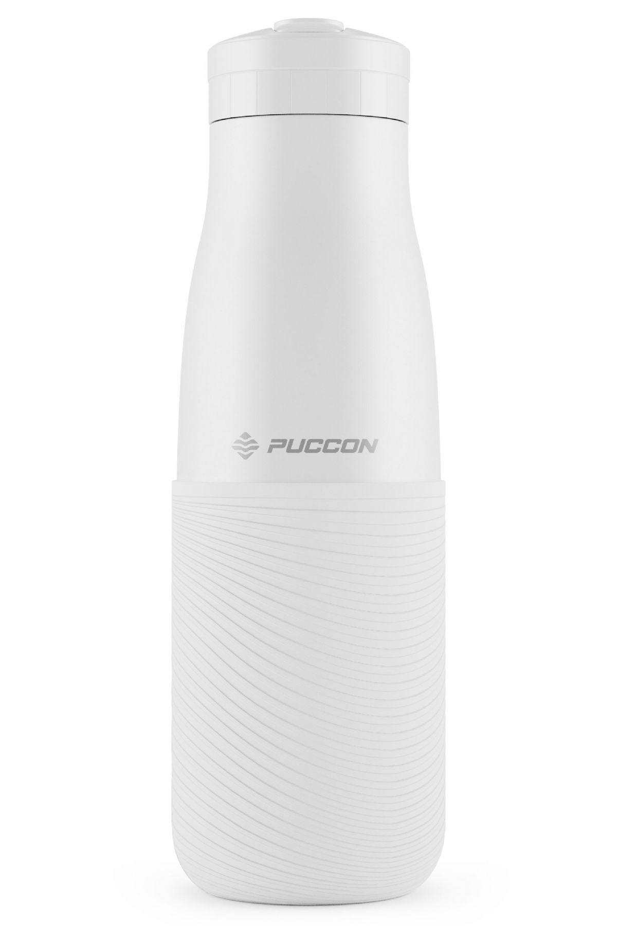Puccon Beyaz 500 ml Paslanmaz Çelik Termos - Silikon Kaplı (Dalga) Okul, Günlük, Kamp - 50018