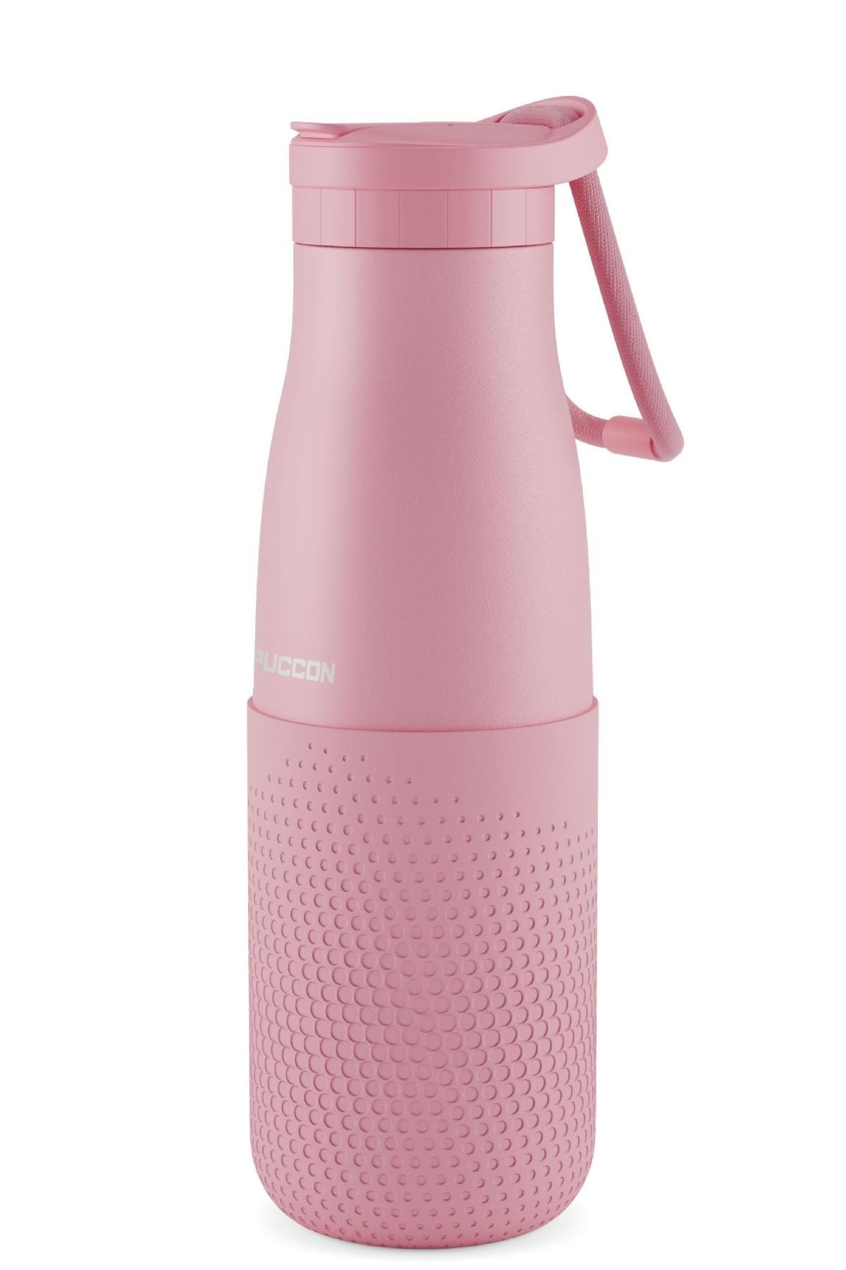 Puccon Pembe 500 ml Çelik Okul Matarası - Silikon Gövdeli (Nokta) Çelik Termos -  50025