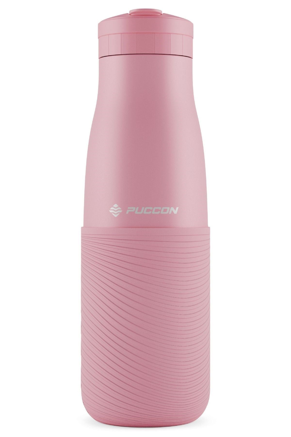 Puccon Pembe 500 ml Paslanmaz Çelik Termos - Silikon Kaplı (Dalga) Okul, Günlük, Kamp - 50020