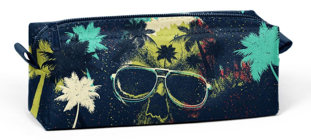 Tek Gözlü Kuru Kafa Desenli Kalem Çantası - Erkek