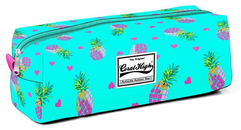 Tek Gözlü Yeşil Ananas Desenli Kalem Çantası - Kız