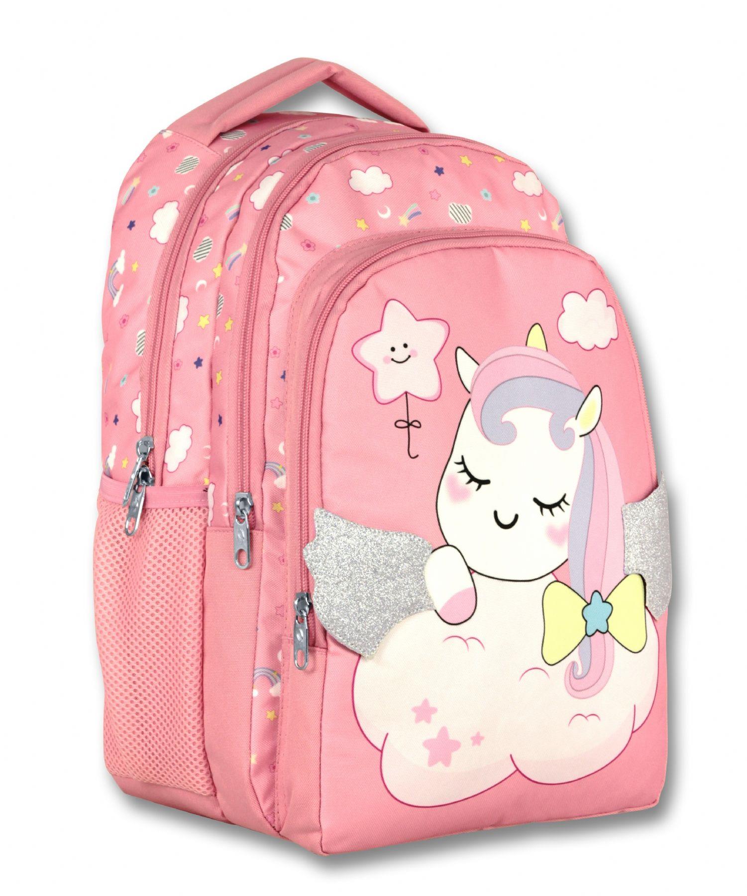 Ümit Çanta Cennec Pembe Simli Kanatlı Unicorn İlkokul Çantası - Kız Çocuk