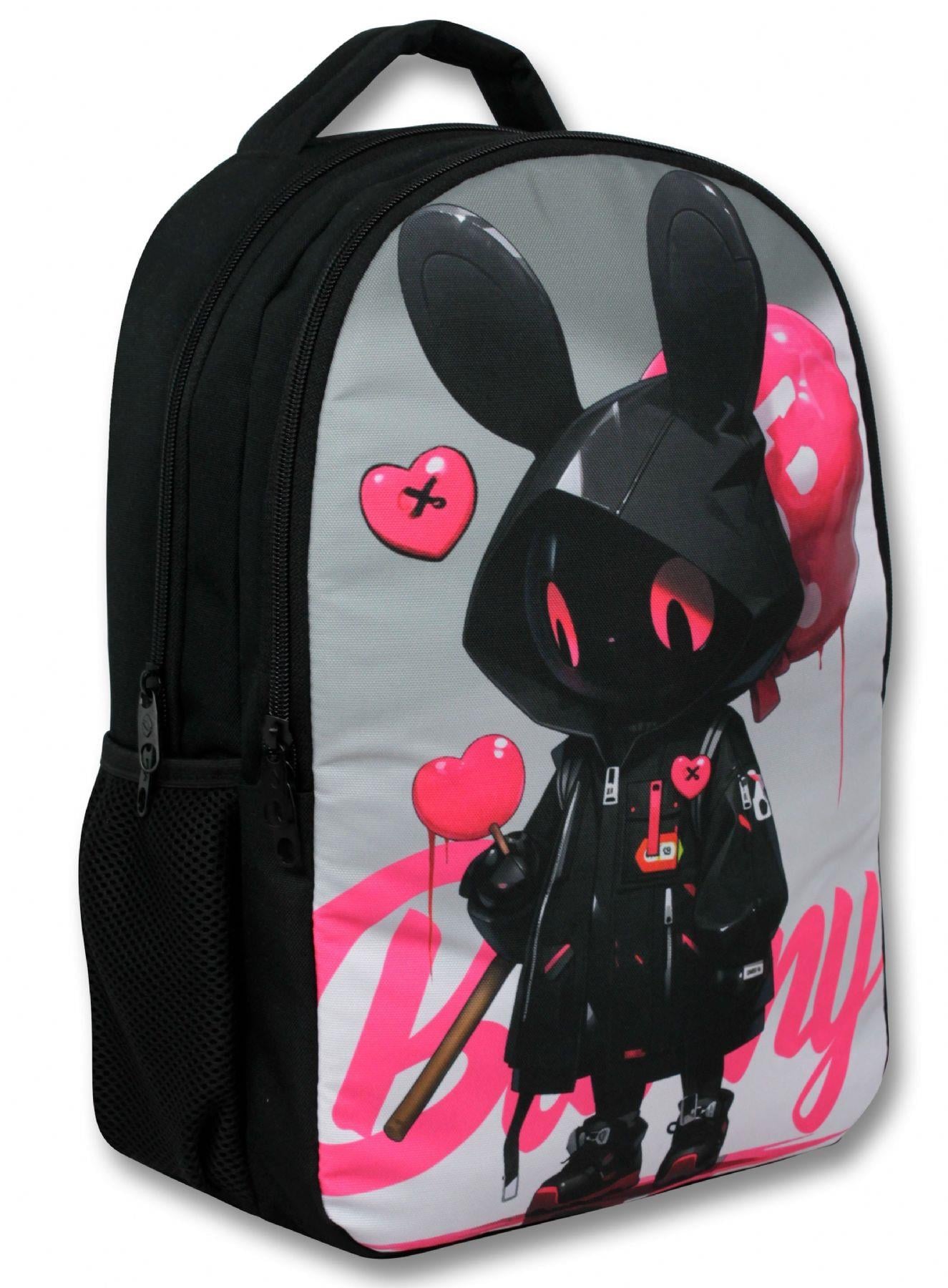 Ümit Çanta Erkek Çocuk Okul Sırt Çantası - Bunny - Siyah Pembe - 5106 (7 Yaş ve Üzeri)