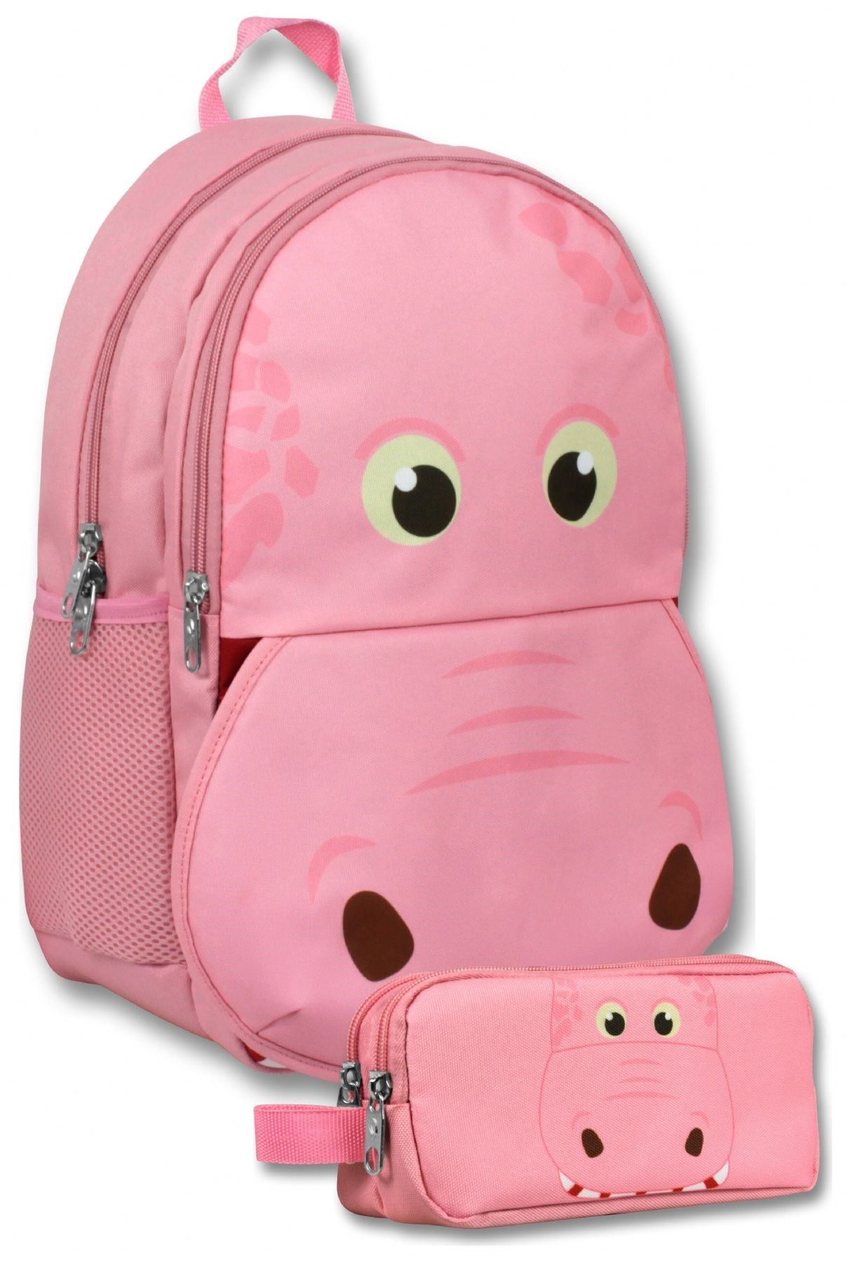 Ümit Çanta (Pembe) Kız Çocuk Pembe Hipopotam Şekilli İlkokul Çantası ve Kalemlik Seti - SETUMT6030C