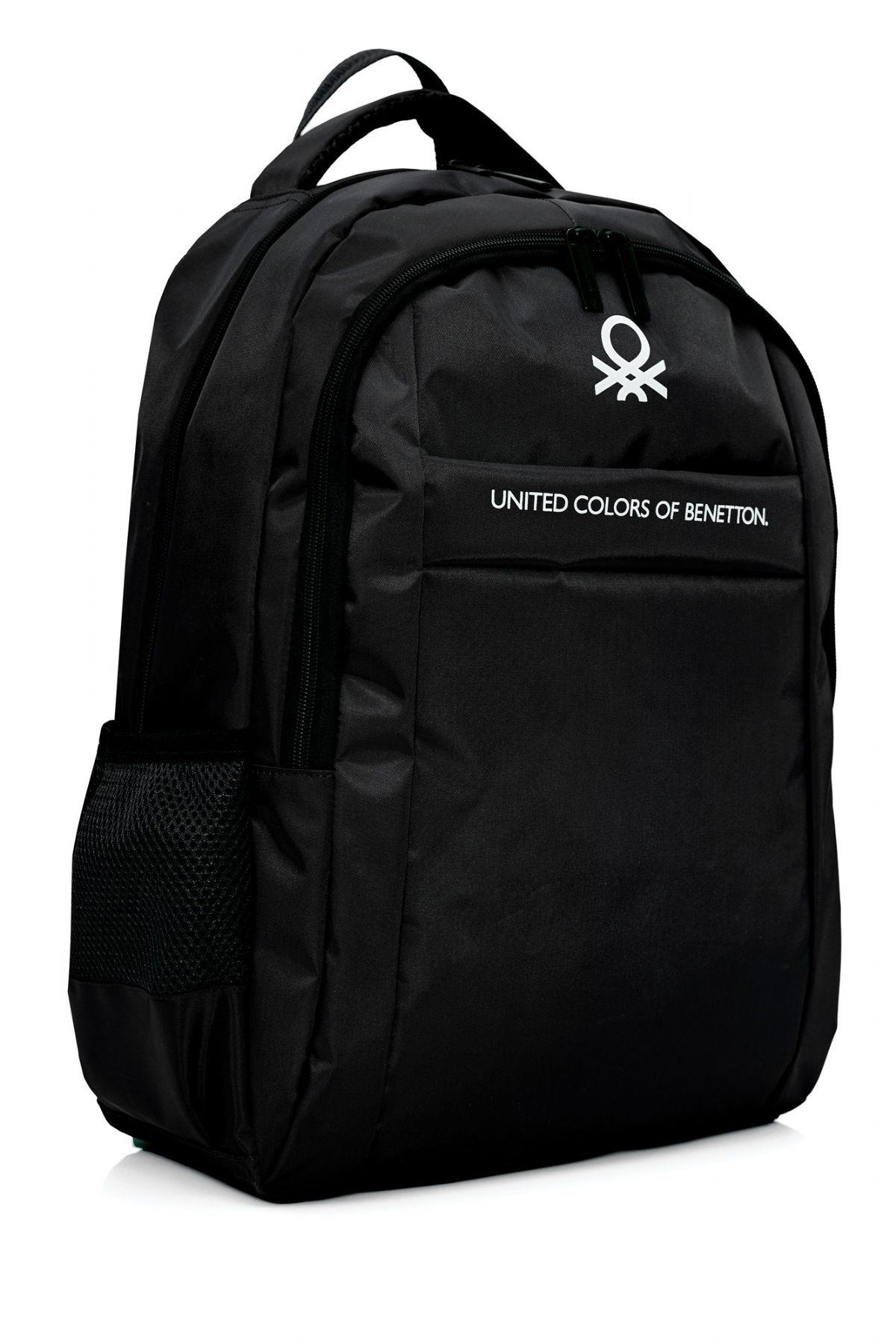 United Colors Of Benetton Unisex Çocuk/Yetişkin Okul Günlük ve Seyahat Sırt Çantası - Siyah - 20964
