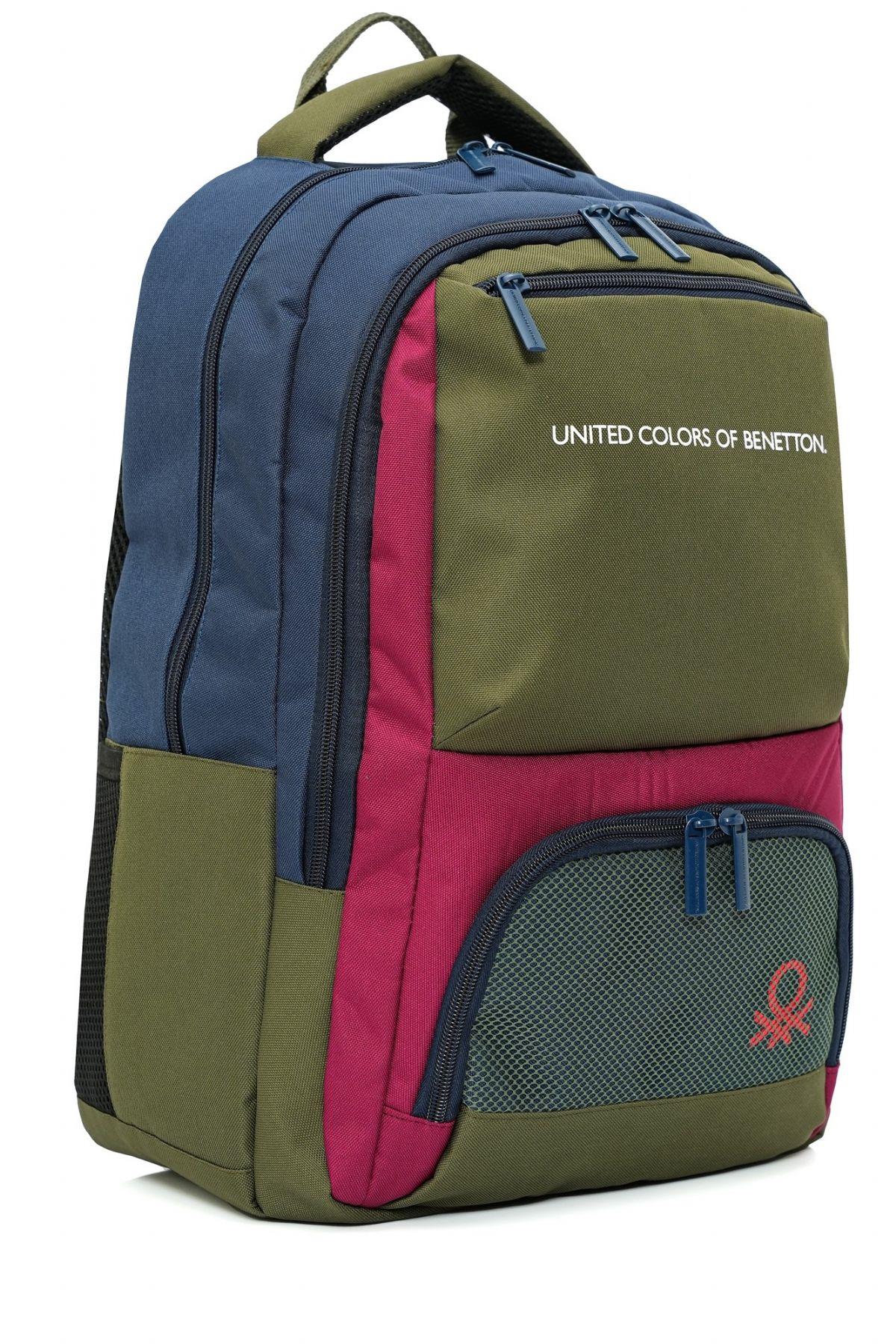 United Colors Of Benetton Unisex Okul, Günlük ve Seyahat Sırt Çantası - Lacivert - Haki - 20899