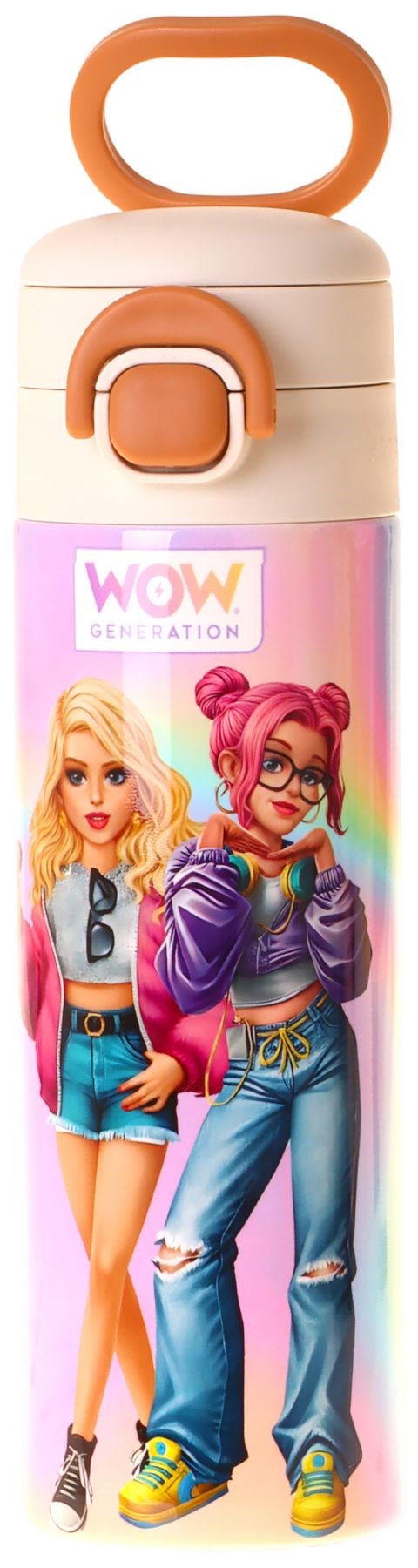 Wow Generation 520 ml Sound Baskılı Çok Renkli Kız Çocuk Çelik Termos Matara (Çift İçim Kilitli Kapak) - W6067