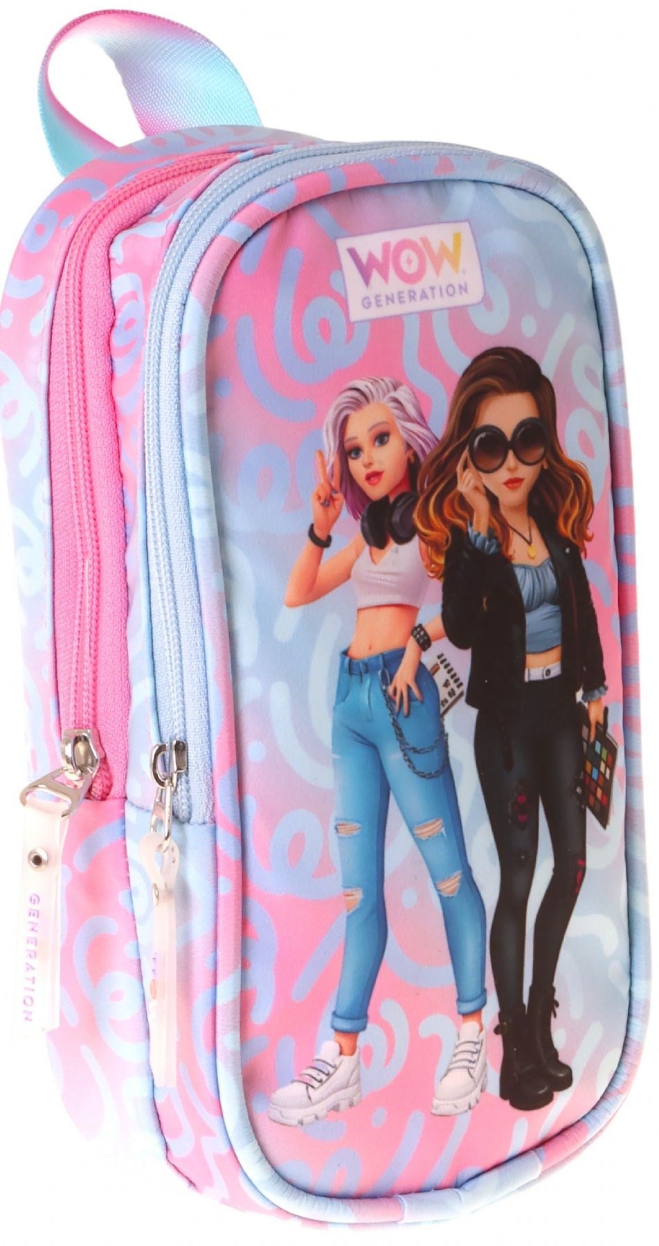 Wow Generation Kız Çocuk Wonderful Baskılı Pembe - Turkuaz İlkokul Kalem Çantası - Okul Kalemliği - W6071