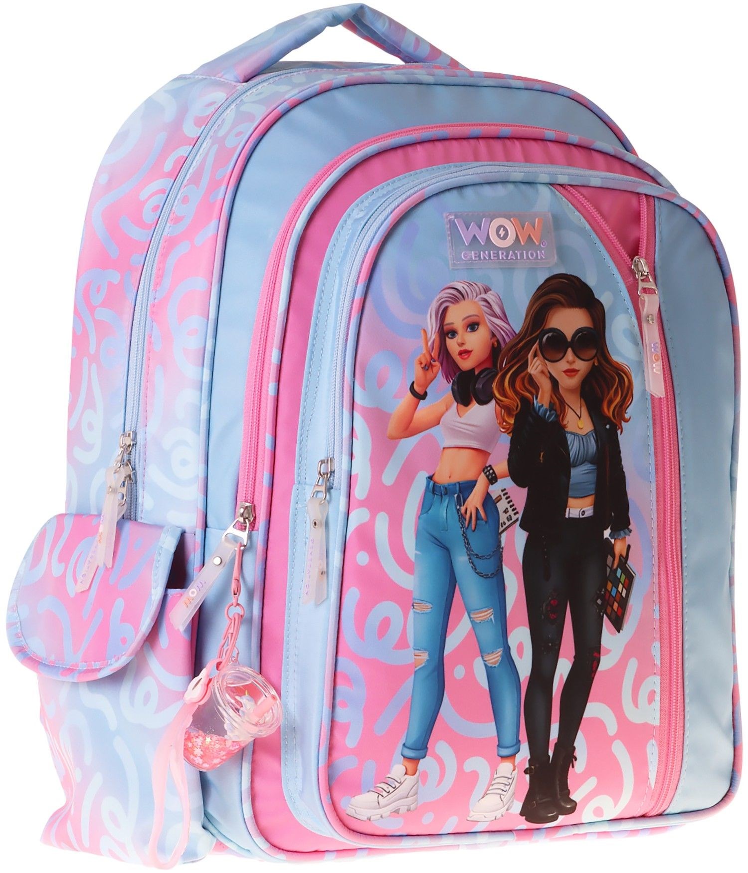 Wow Generation Üç Bölmeli Wonderful Baskılı Kız Çocuk İlkokul ve Günlük Okul Sırt Çantası - W6069