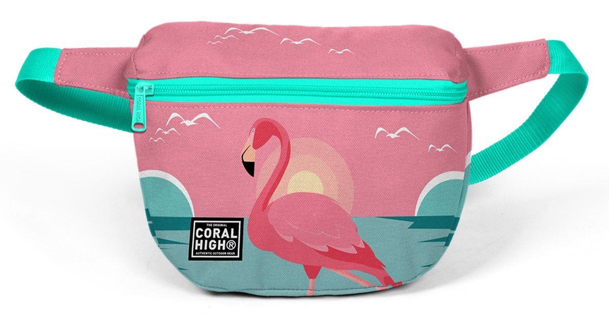 Yeşil Mercan Flamingo Çocuk Günlük Bel Çantası - Kız Çocuk