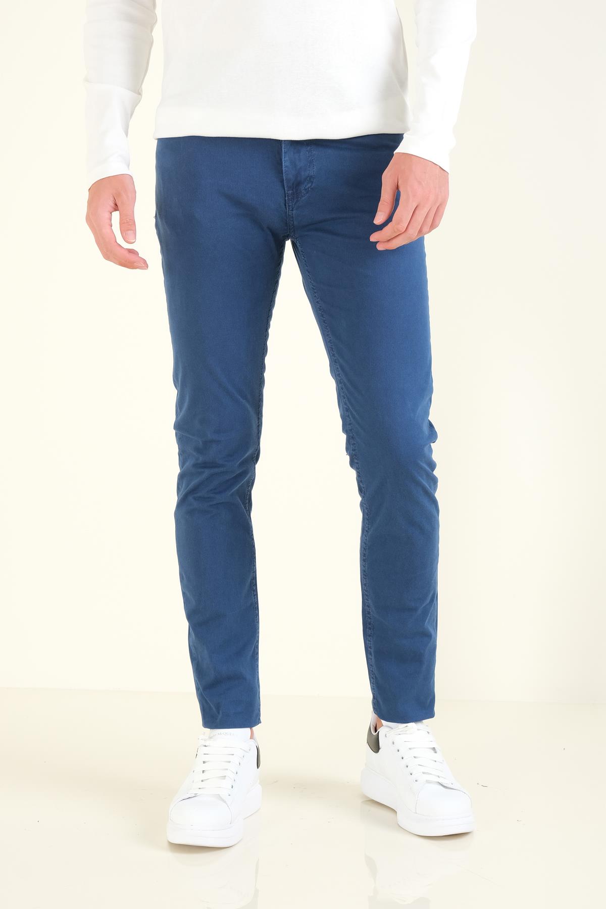 Erkek 5 Cep Chino Pantolon Lacivert 