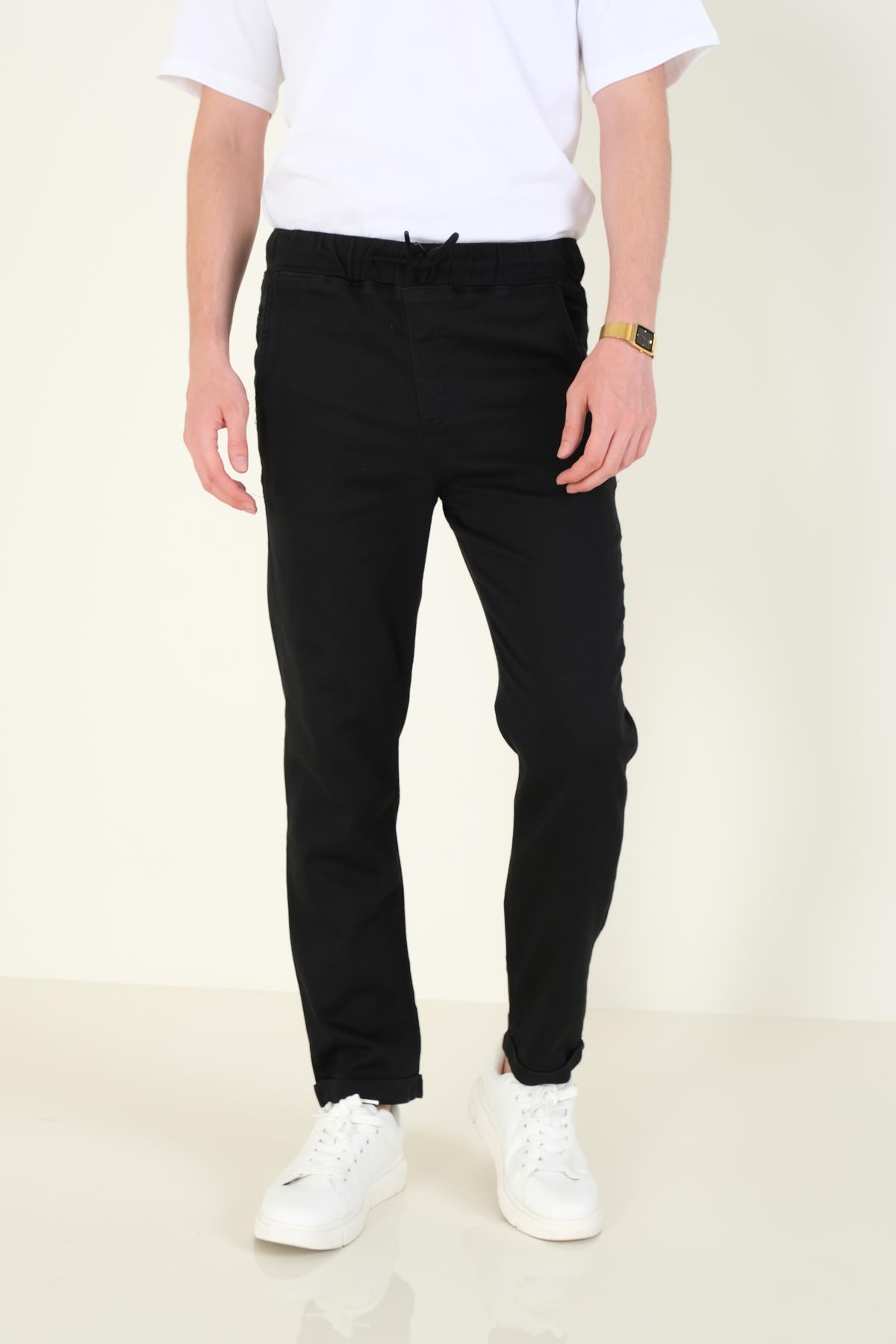 Erkek Duble Paça Jogger Pantolon Siyah