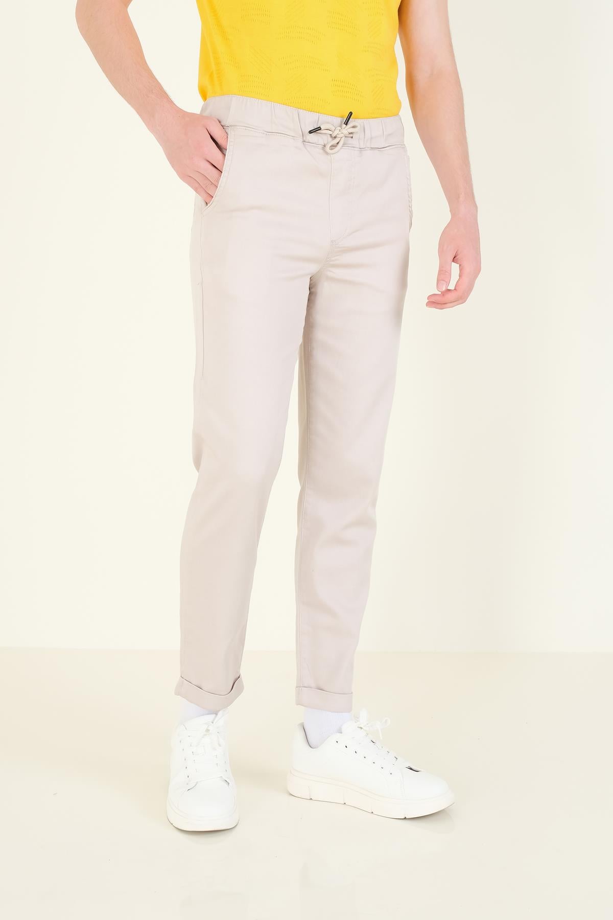 Erkek Duble Paça Jogger Pantolon Taş
