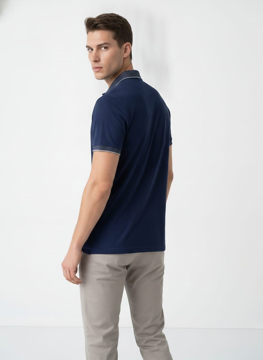 Erkek Polo Yaka Kısa Kol Tshirt Lacivert