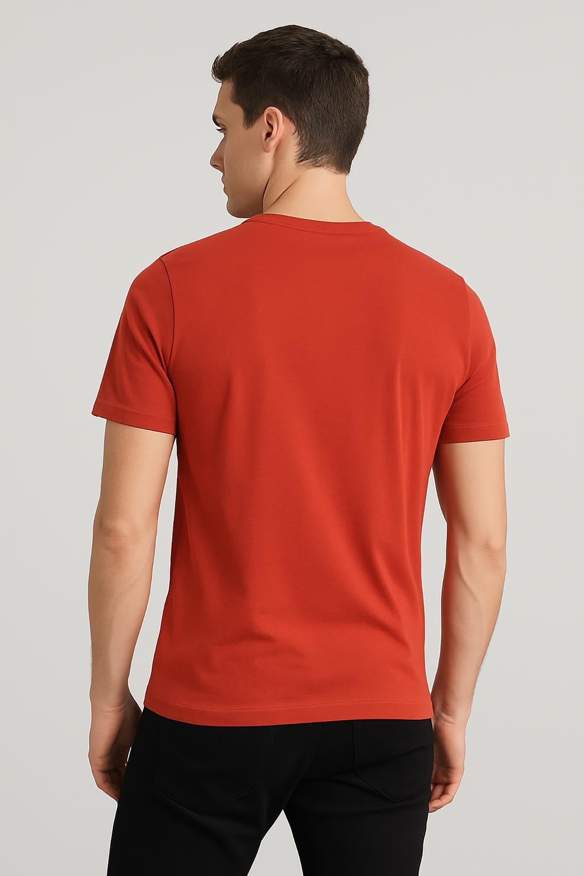 Erkek Sıfır Yaka Kısakol Suprem Tshirt Kırmızı