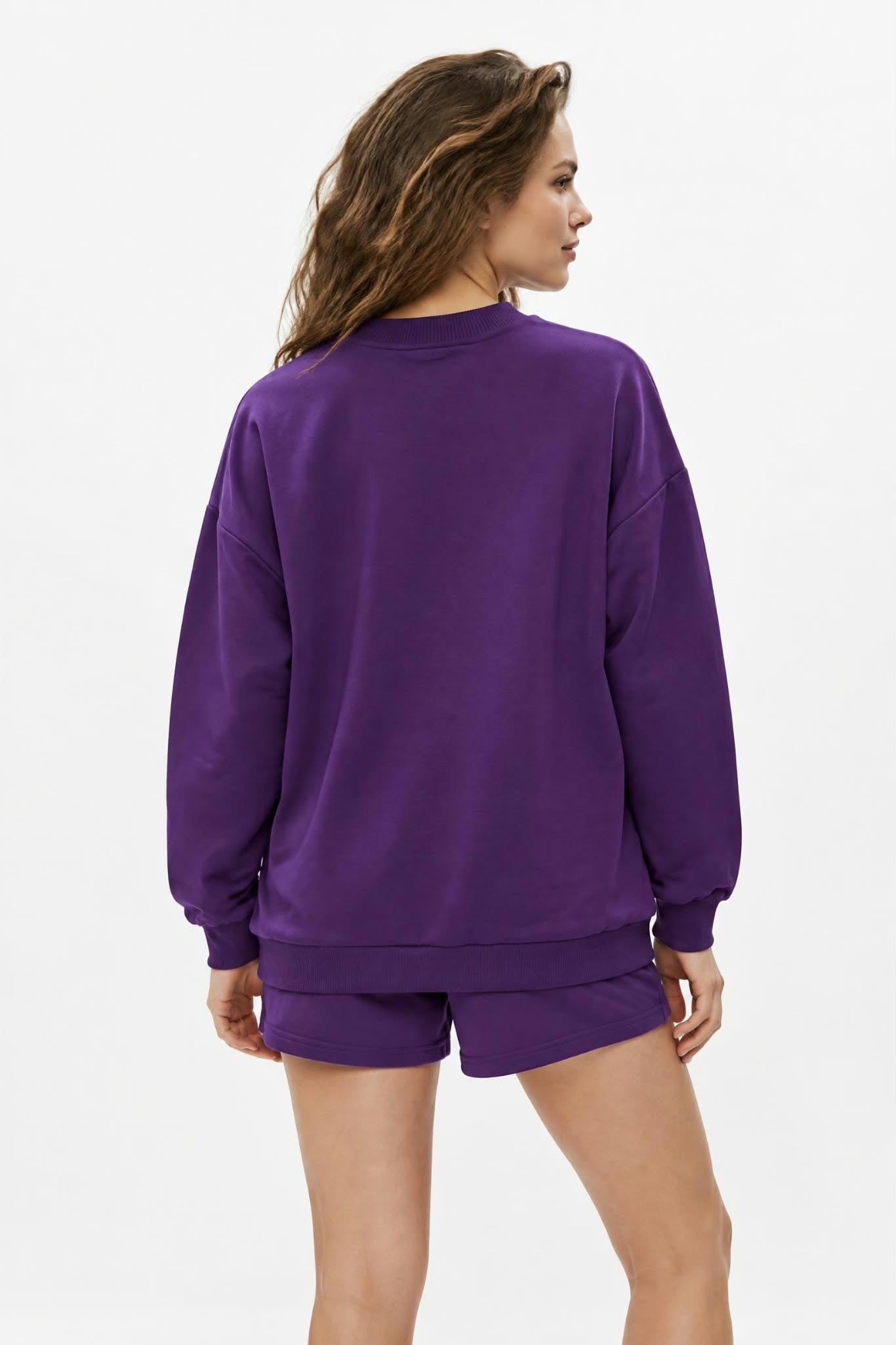 Kadın İki İp Yarım Balıkçı Tunik Sweat Mürdüm