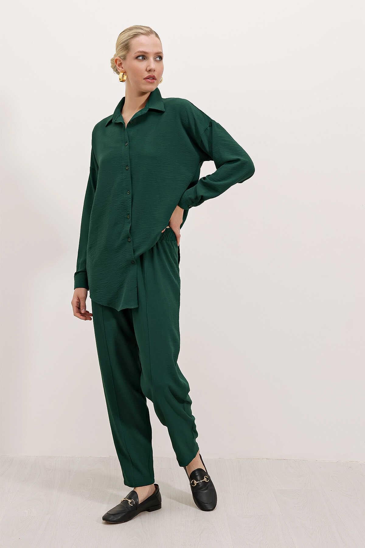 Kadın Oversize İkili Takım Zümrüt