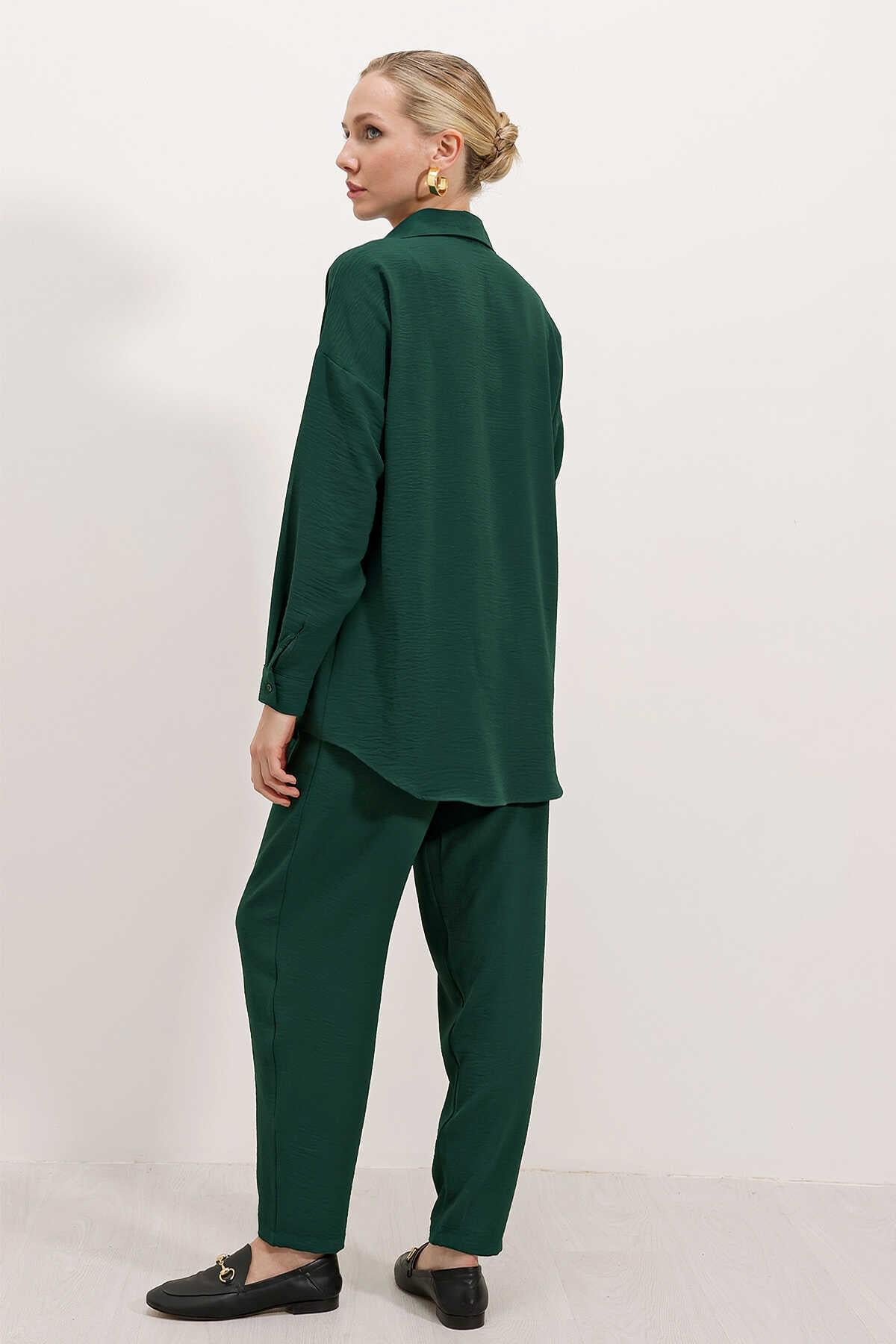 Kadın Oversize İkili Takım Zümrüt