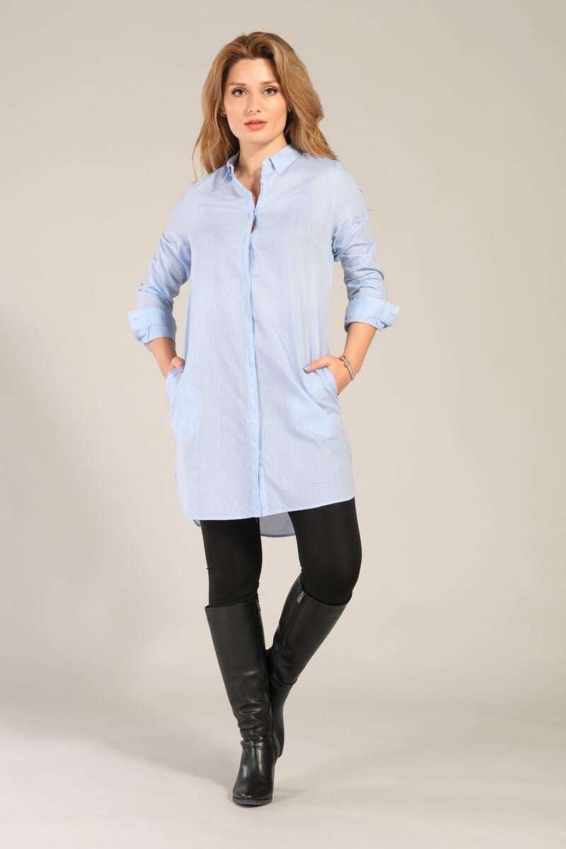 Kadın Tunik Gömlek Açık Mavi