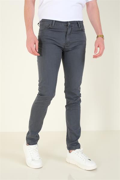 Erkek 5 Cep Chino Pantolon Füme