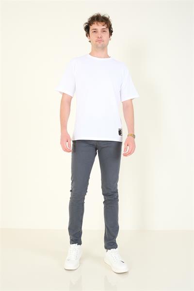 Erkek 5 Cep Chino Pantolon Füme