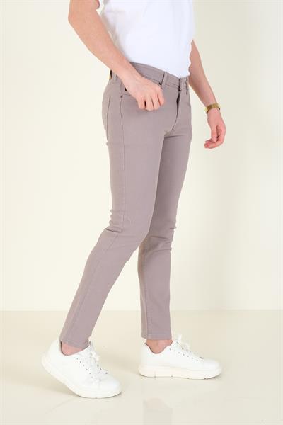 Erkek 5 Cep Slim Fit Kot Pantolon Gri