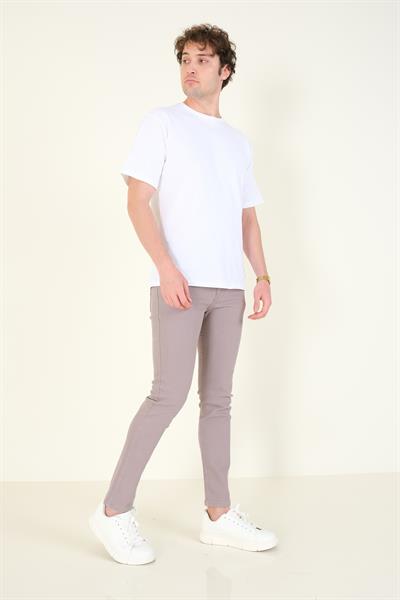 Erkek 5 Cep Slim Fit Kot Pantolon Gri