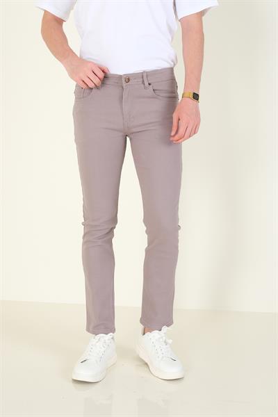 Erkek 5 Cep Slim Fit Kot Pantolon Gri