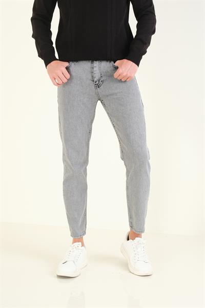 Erkek Boyfriend Kot Pantolon Gri