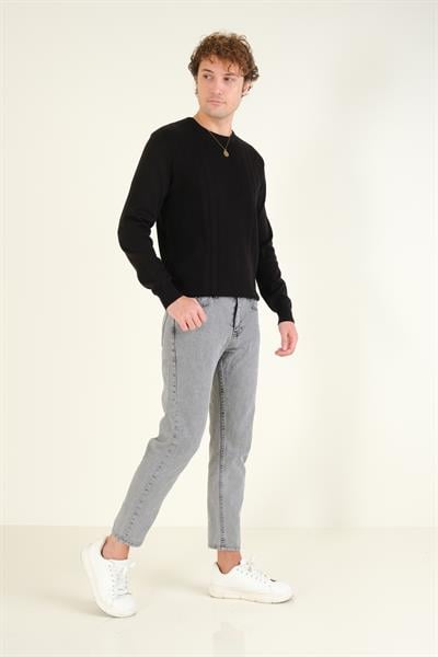 Erkek Boyfriend Kot Pantolon Gri